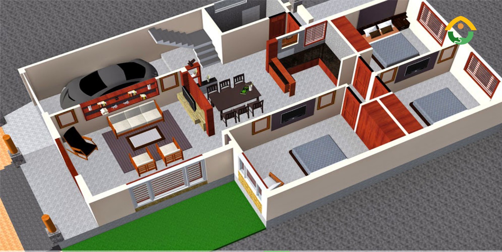 Bản vẽ nhà cấp cho nhà có con trai gái