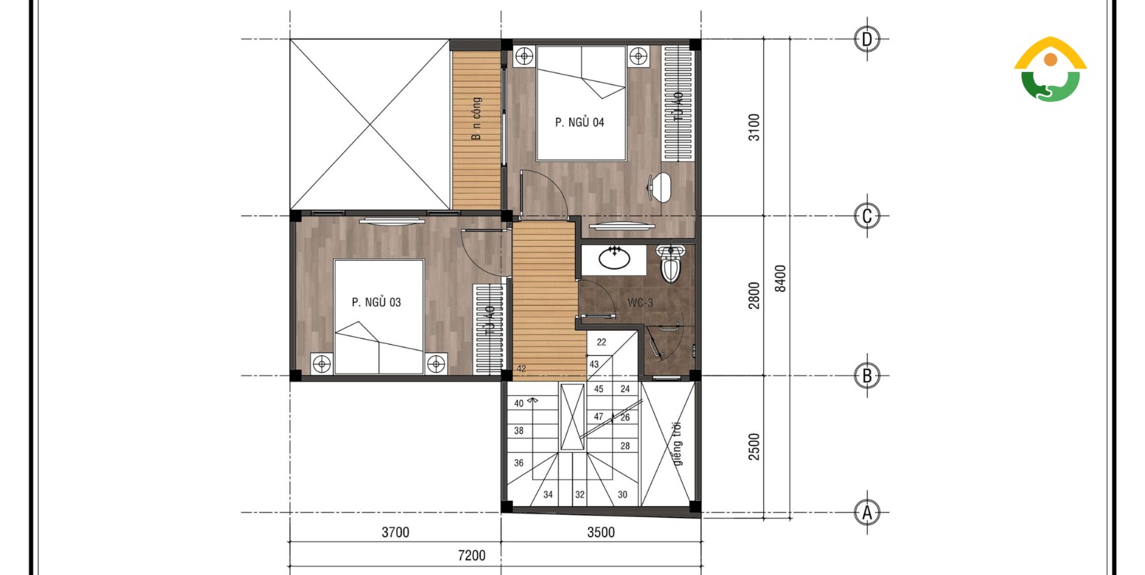 Bản vẽ nhà cấp 4 nằm cuối hẻm