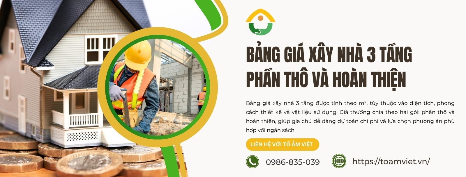 Bảng giá xây nhà 3 tầng tham khảo