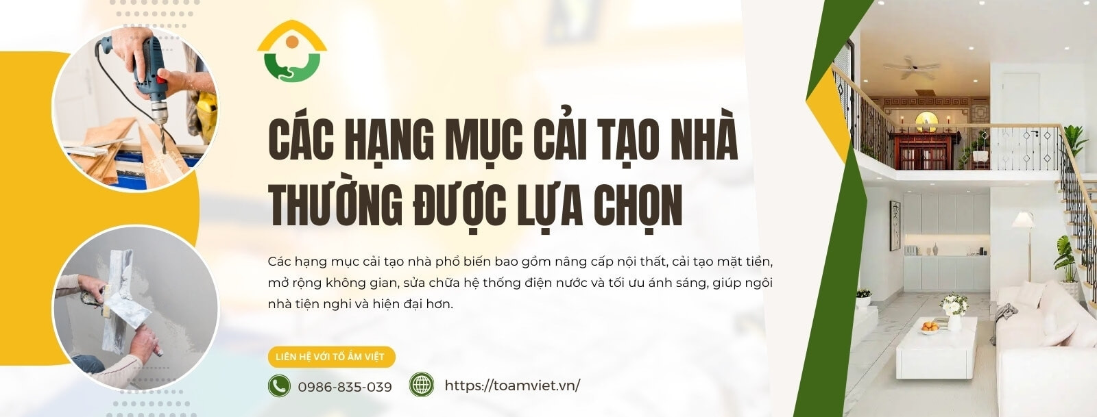 Các hạng mục cải tạo nhà phổ biến