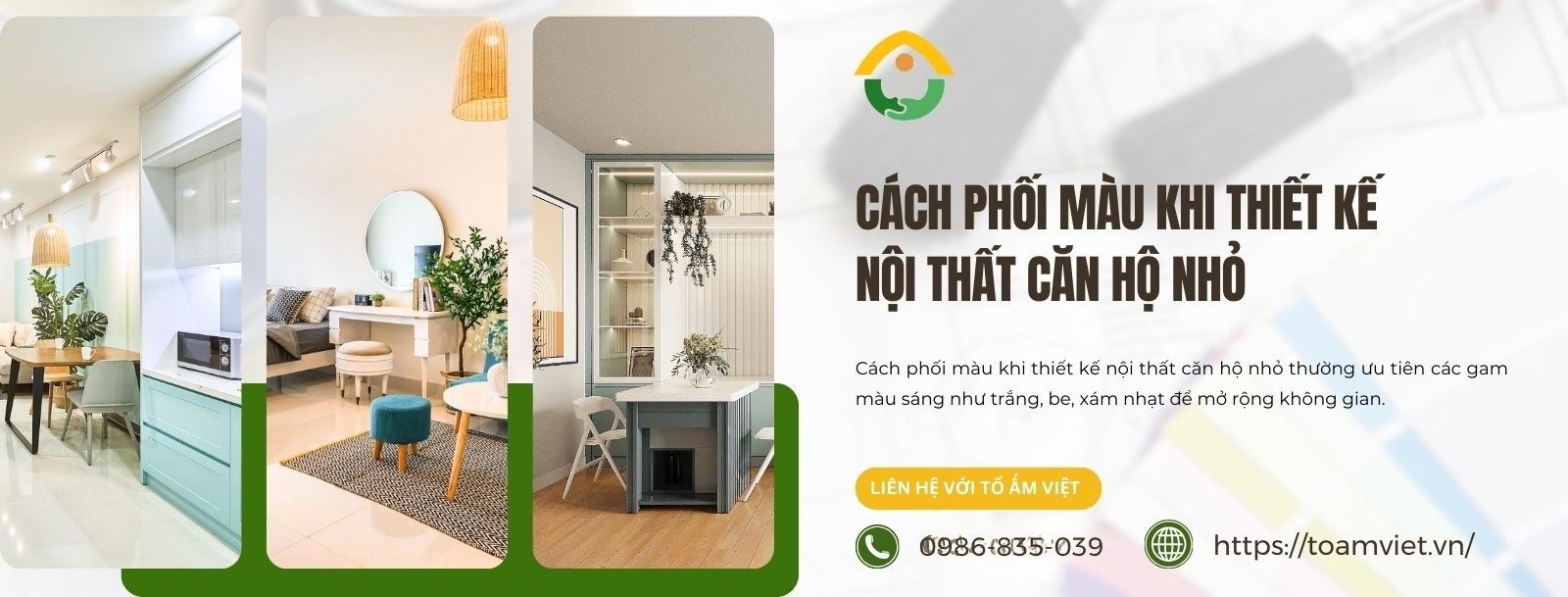 Cách phối màu khi thiết kế nội thất căn hộ nhỏ