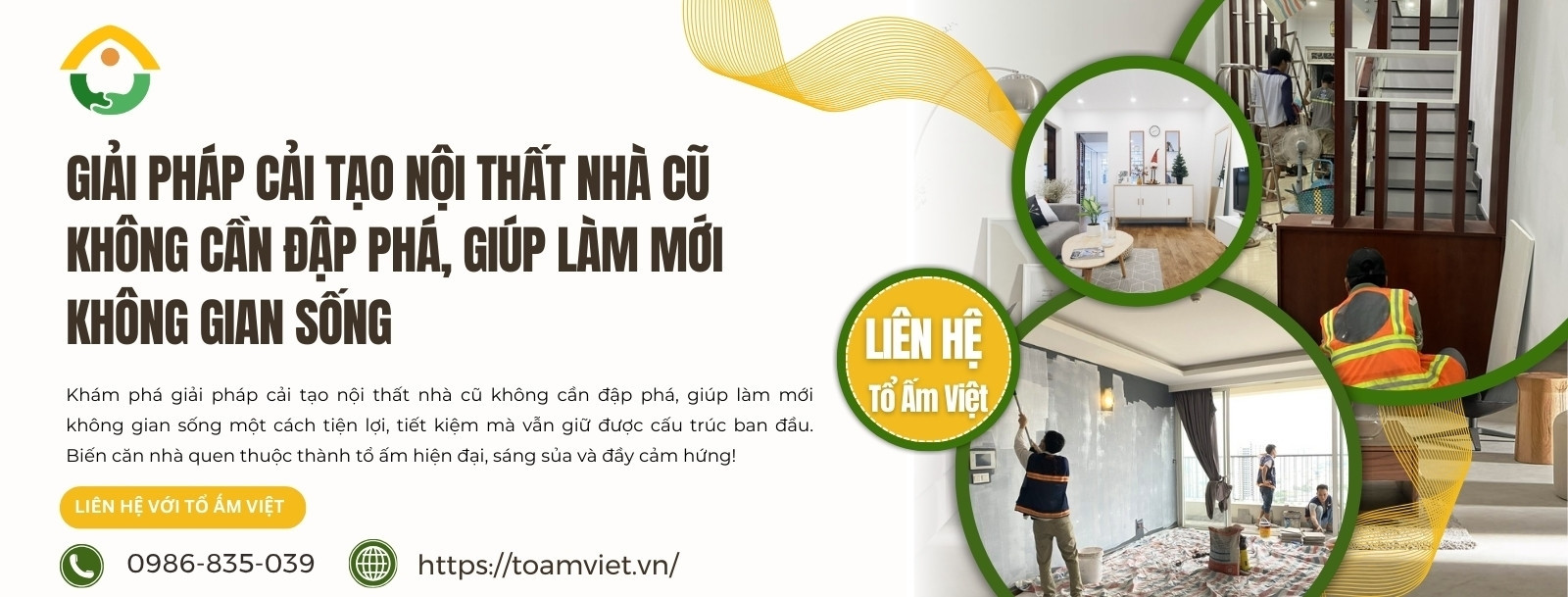Cải tạo nội thất nhà cũ không cần đập phá