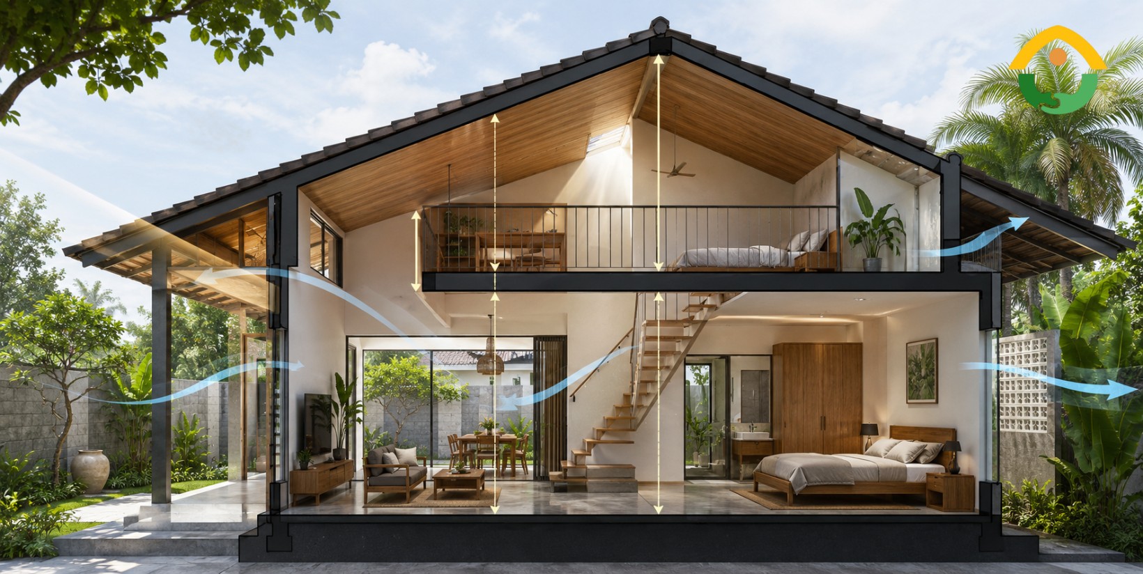 chiều cao trần nhà cấp 4 có gác lửng