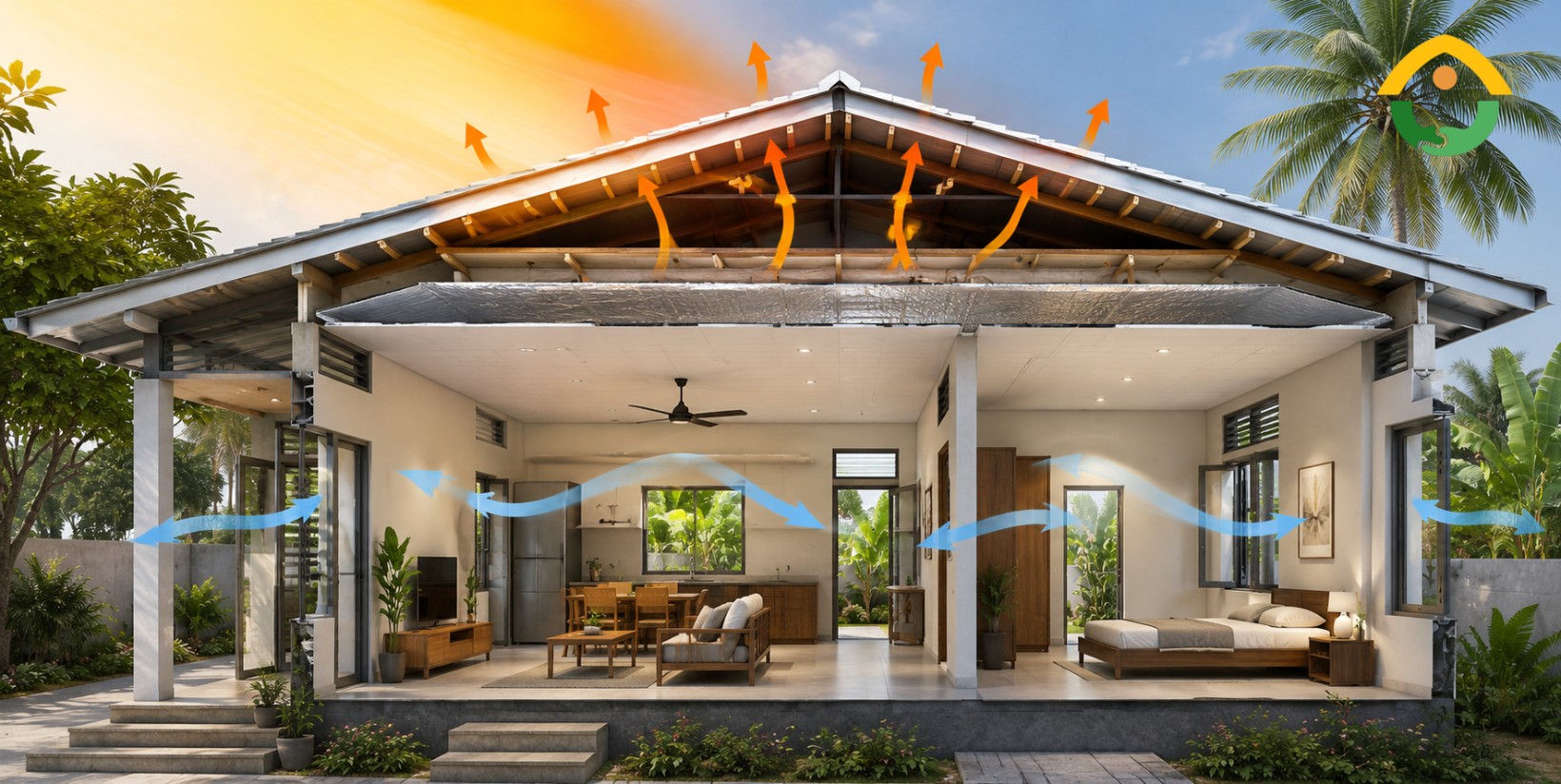 chiều cao trần nhà cấp 4 mái tôn