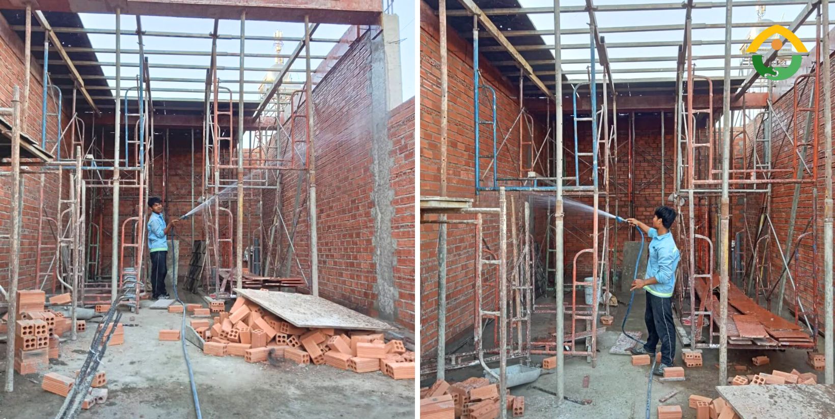 công tác xây tường