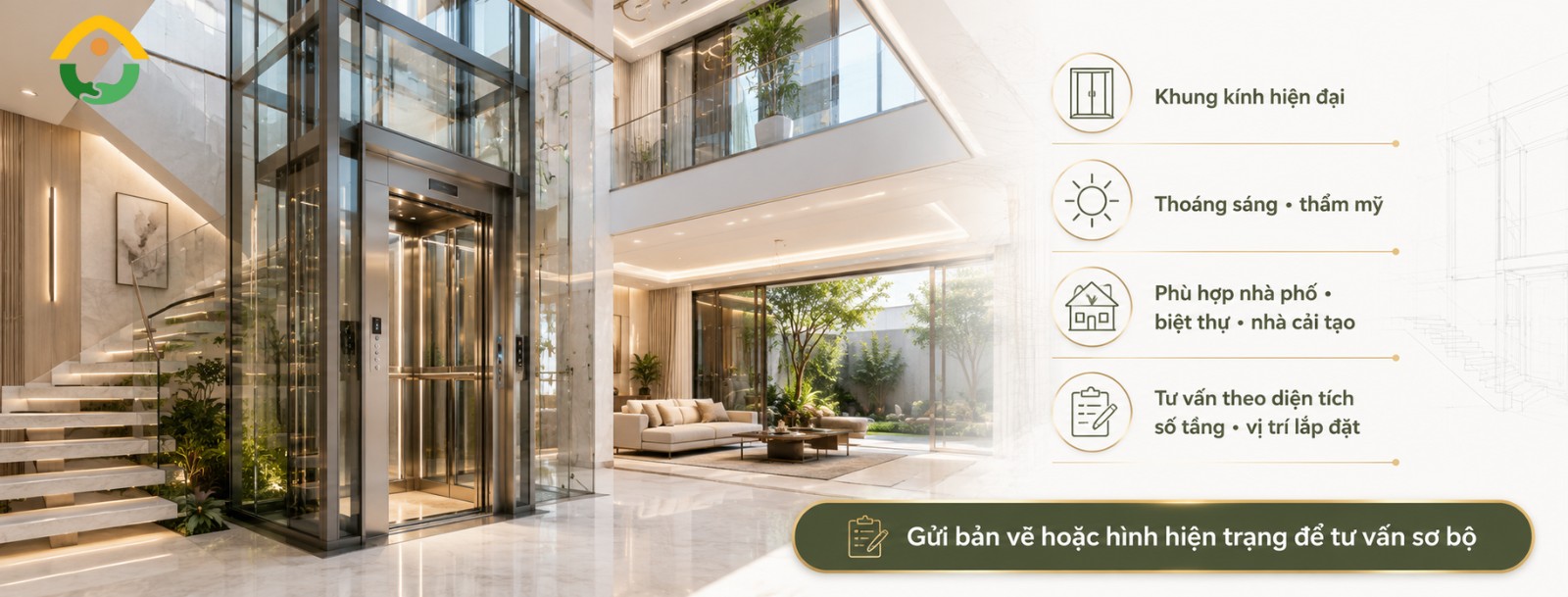 Dịch vụ lắp đặt thang máy kính
