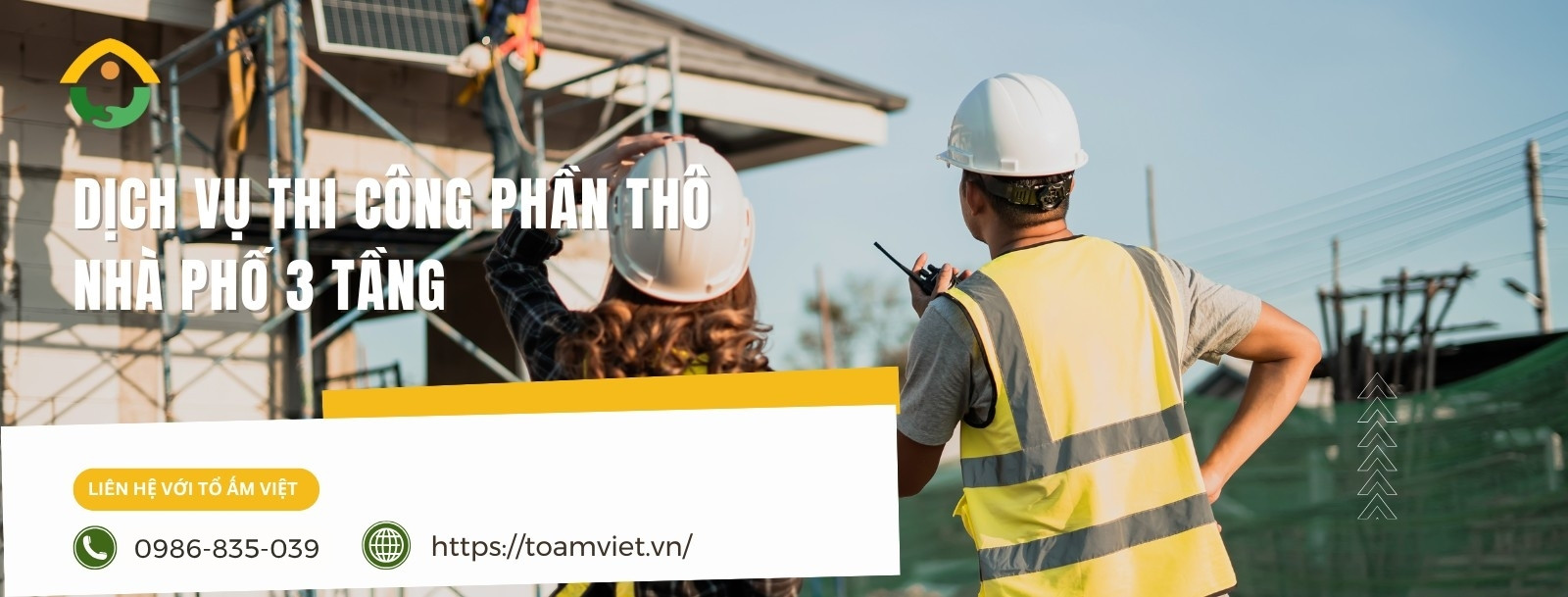 Dịch vụ thi công phần thô nhà phố 3 tầng