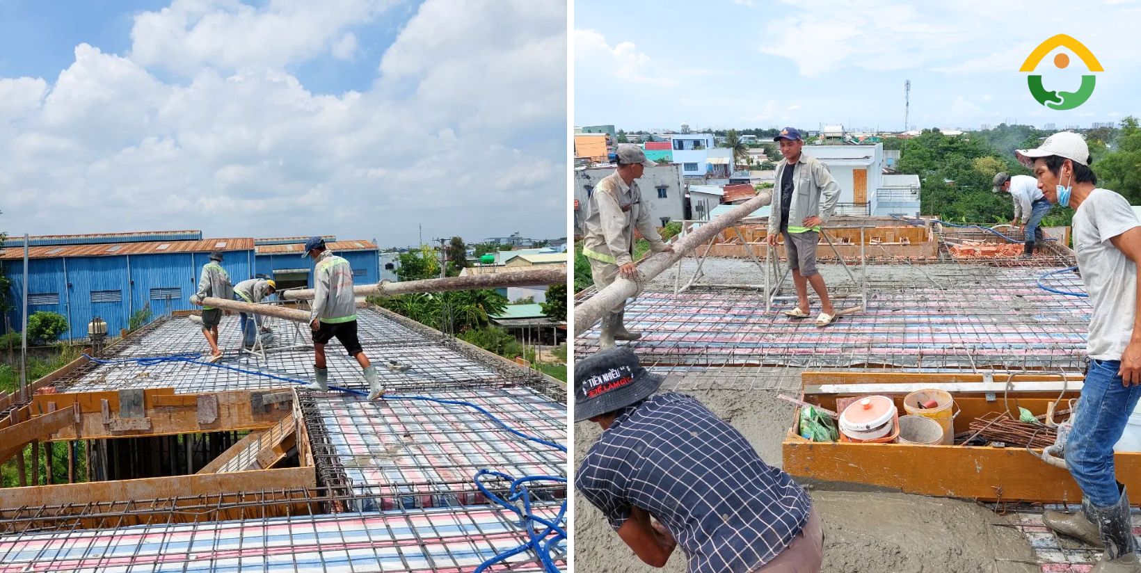 Đổ bê tông sàn từng tầng