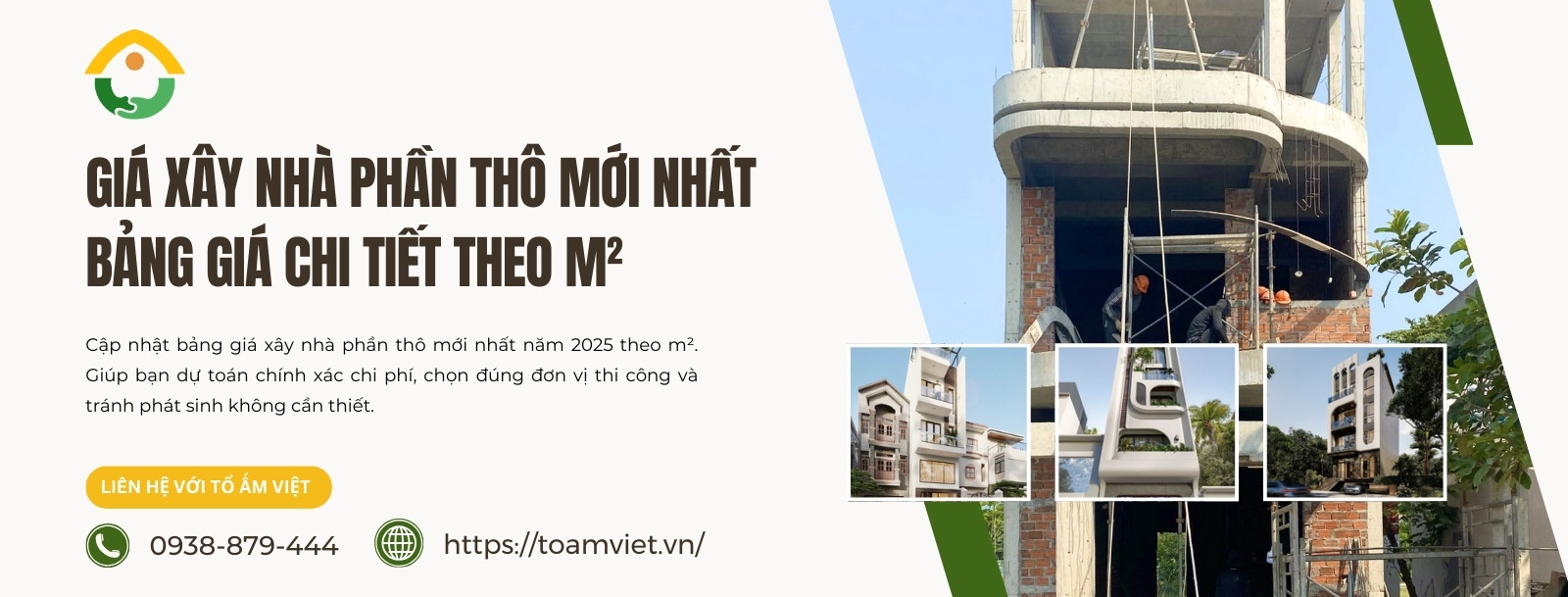 giá xây nhà phần thô mới nhất
