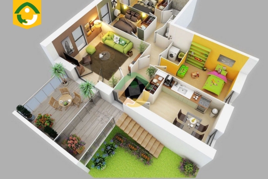 Bản vẽ nhà cấp 4 3 phòng ngủ