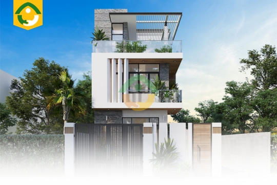 mẫu nhà vuông 2 tầng đẹp
