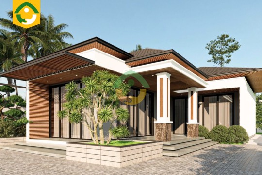 nhà cấp 4 chữ L hiện đại