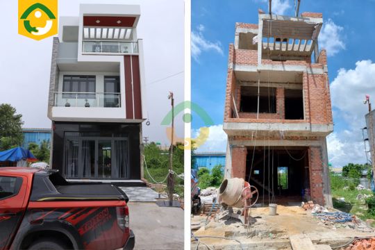 thi công nhà phố 3 tầng tại Bình Chánh 