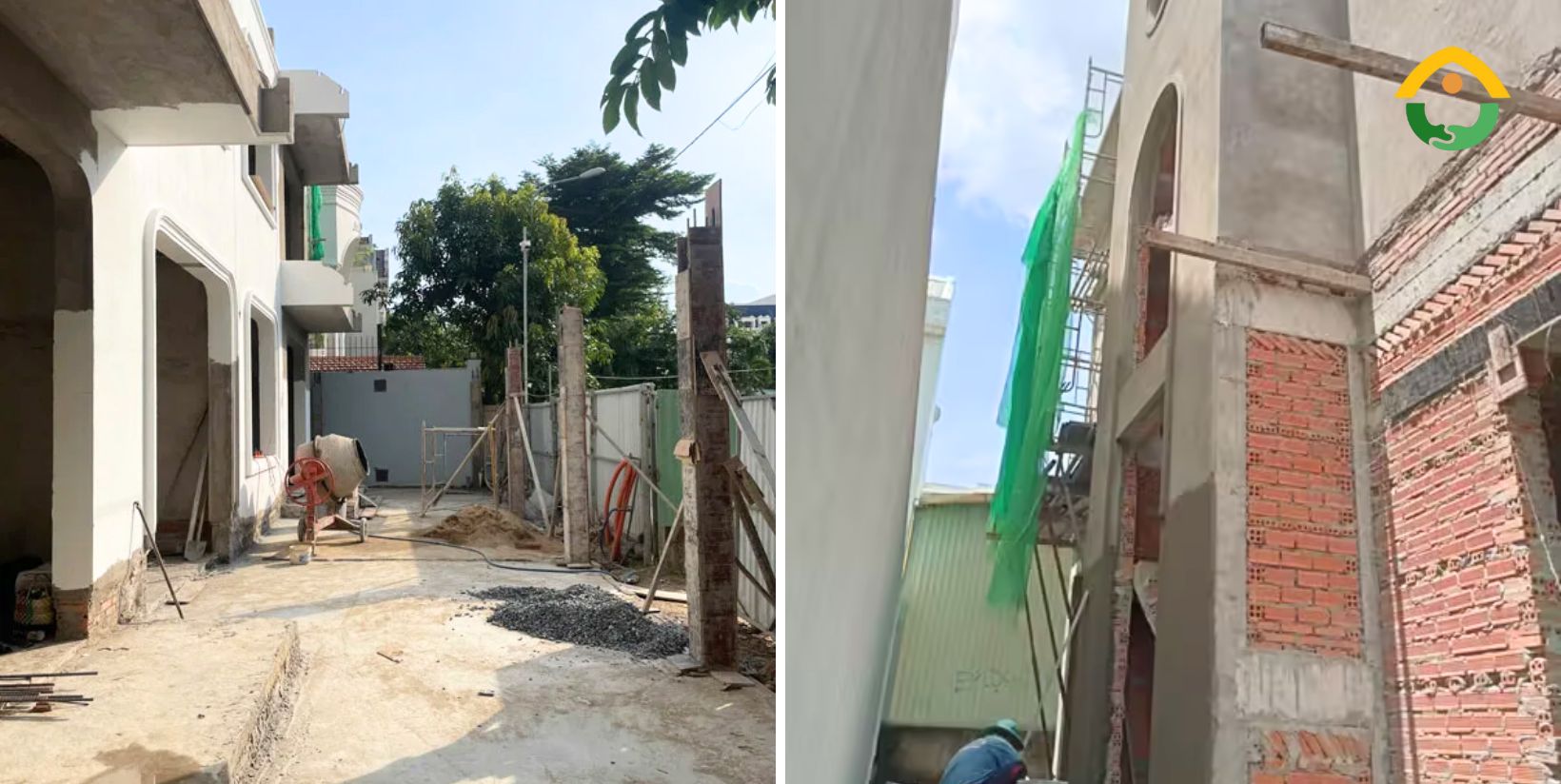 hoàn thiện phần ngoại thất biệt thự