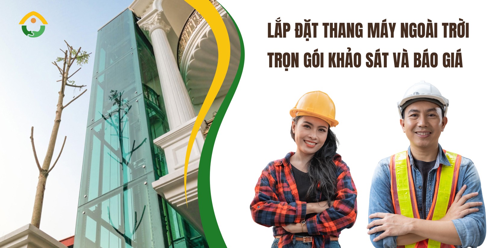 Lắp đặt thang máy ngoài trời trọn gói