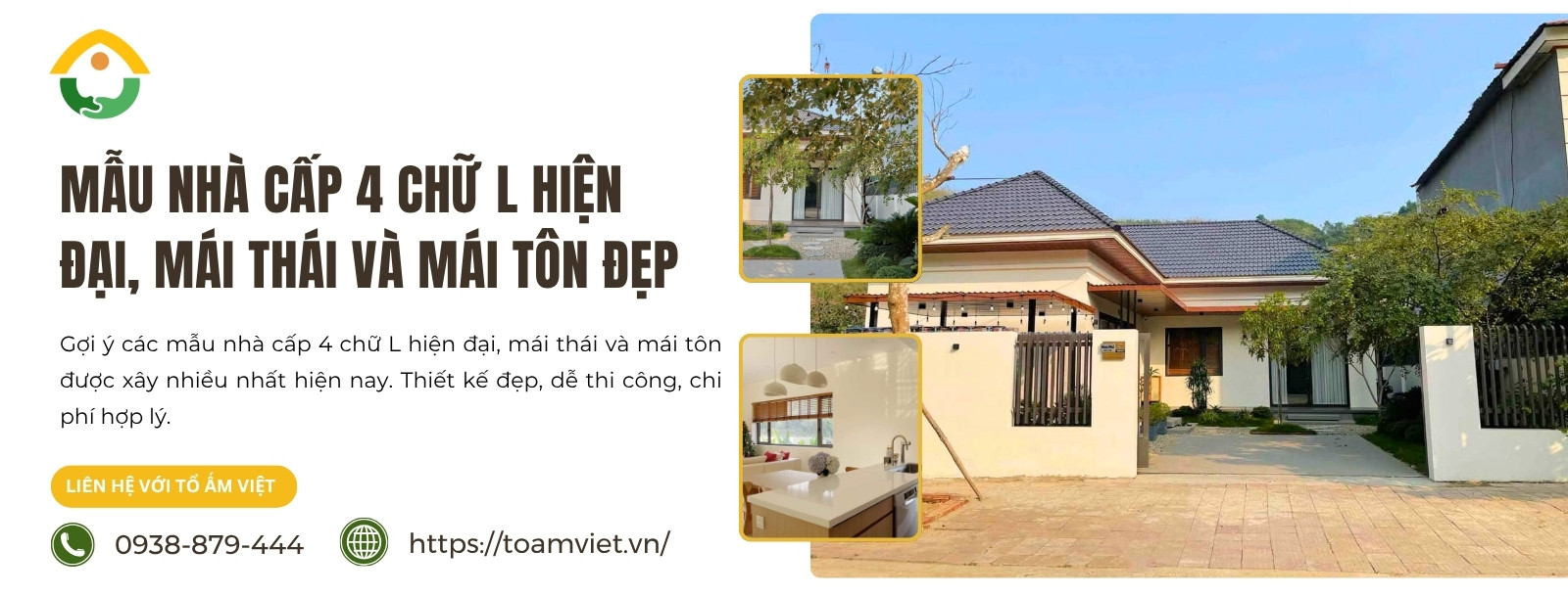 mẫu nhà cấp 4 chữ L đẹp
