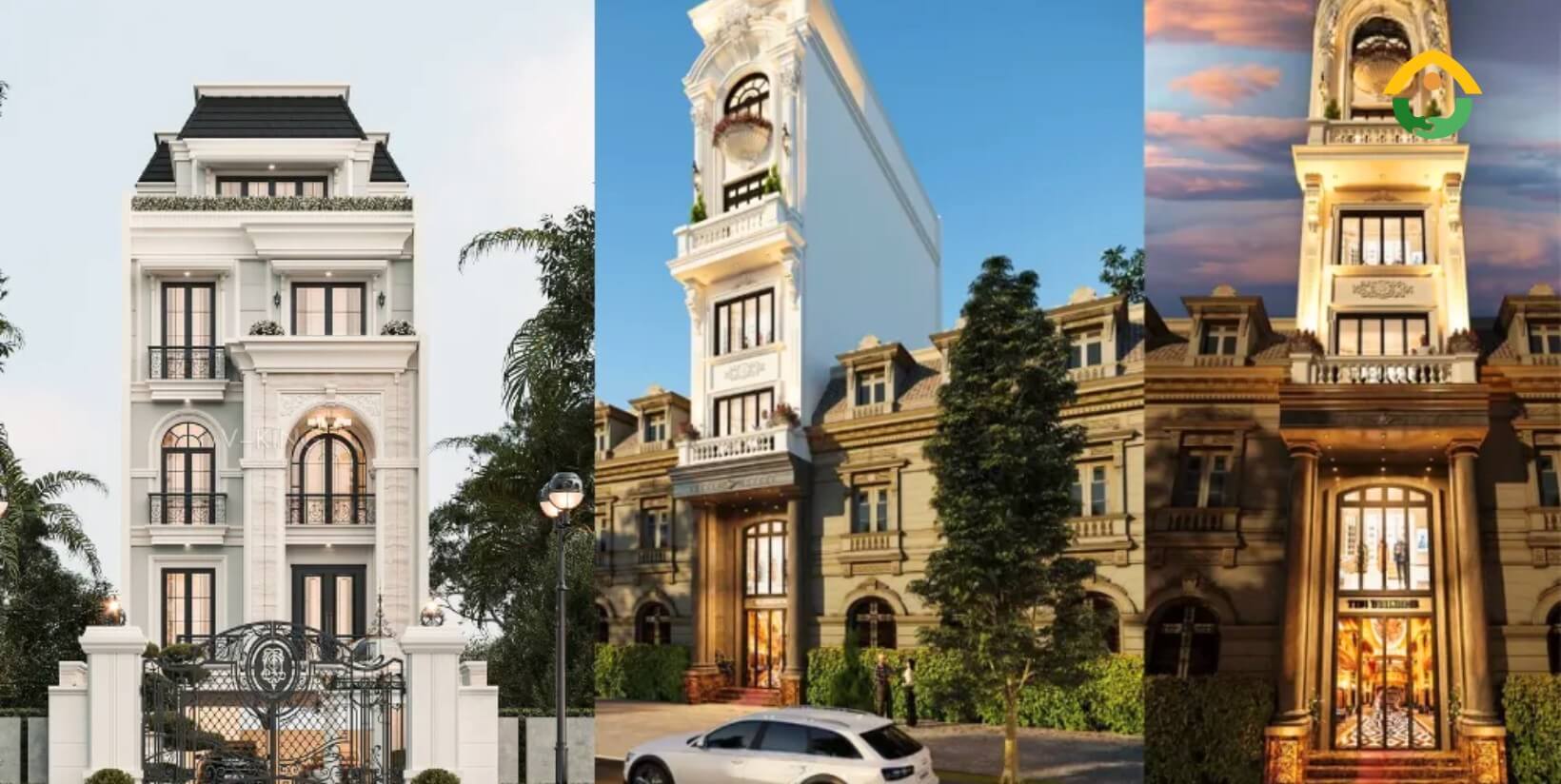 Mẫu nhà phố cổ điển 6 tầng