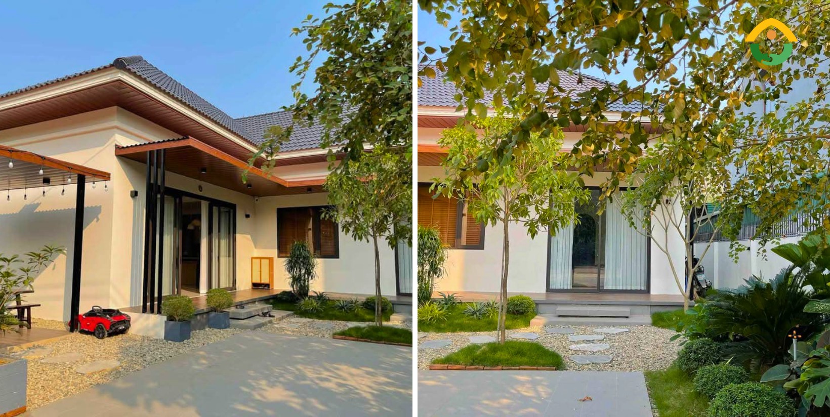 Nhà cấp 4 chữ L 2 phòng ngủ