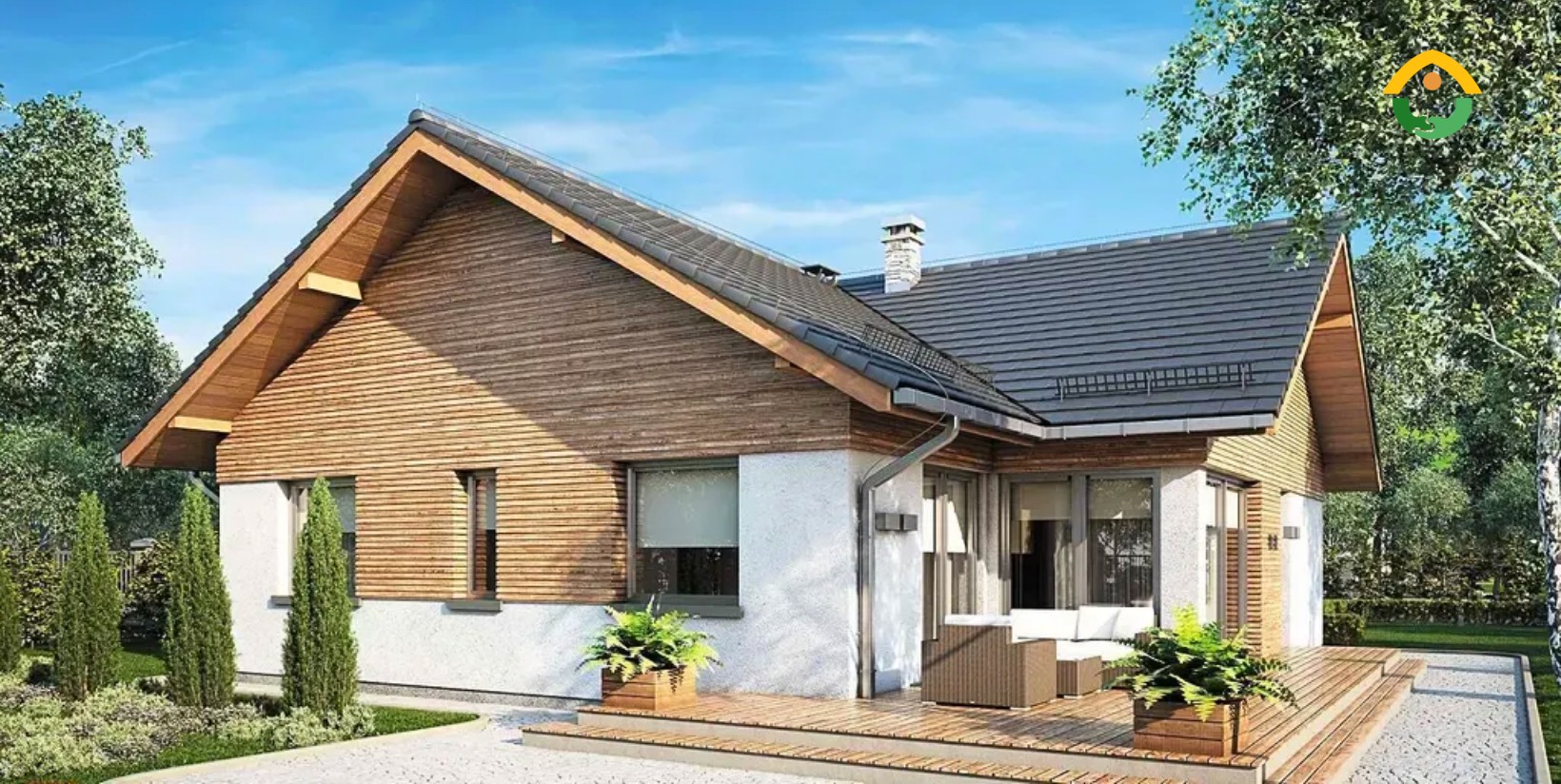 Nhà cấp 4 chữ L mái tôn
