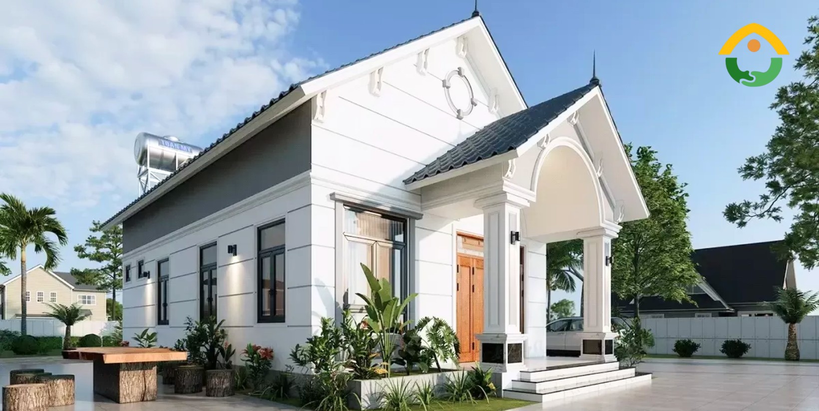Nhà Cấp 4 Mái Thái 8x12m Có Sân Trước