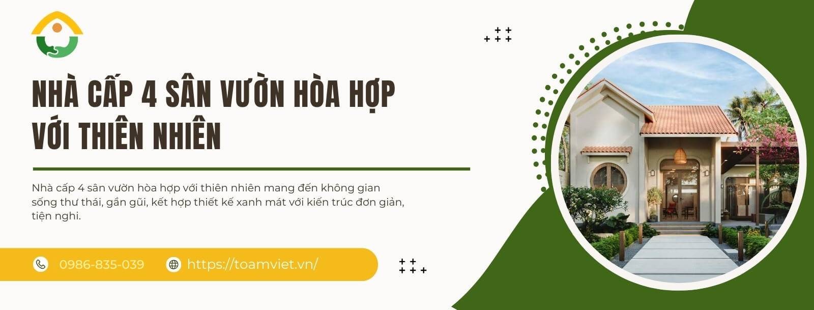 nhà cấp 4 sân vườn hòa hợp với thiên nhiên