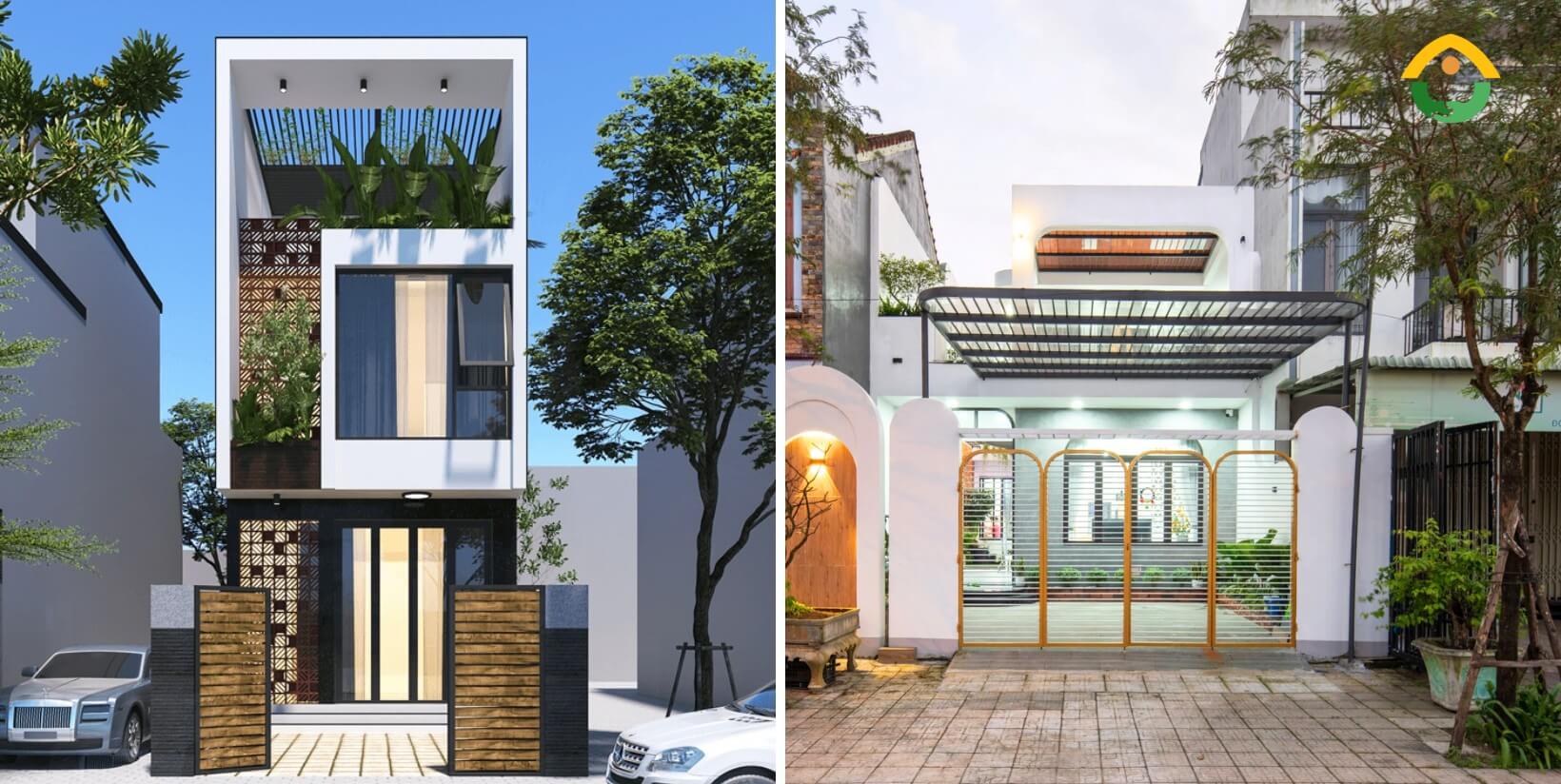Nhà ống 2 tầng có giếng trời