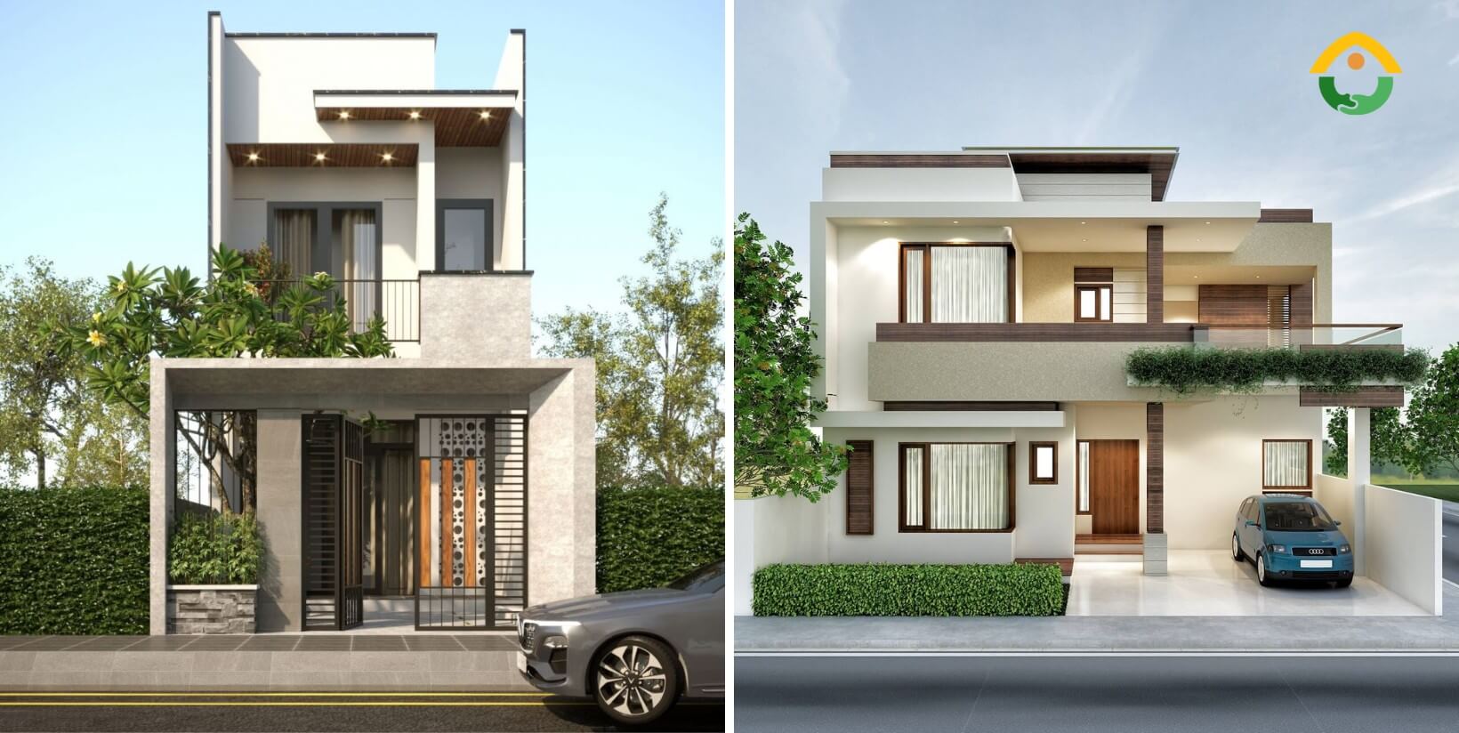 Nhà ống 2 tầng mái bằng