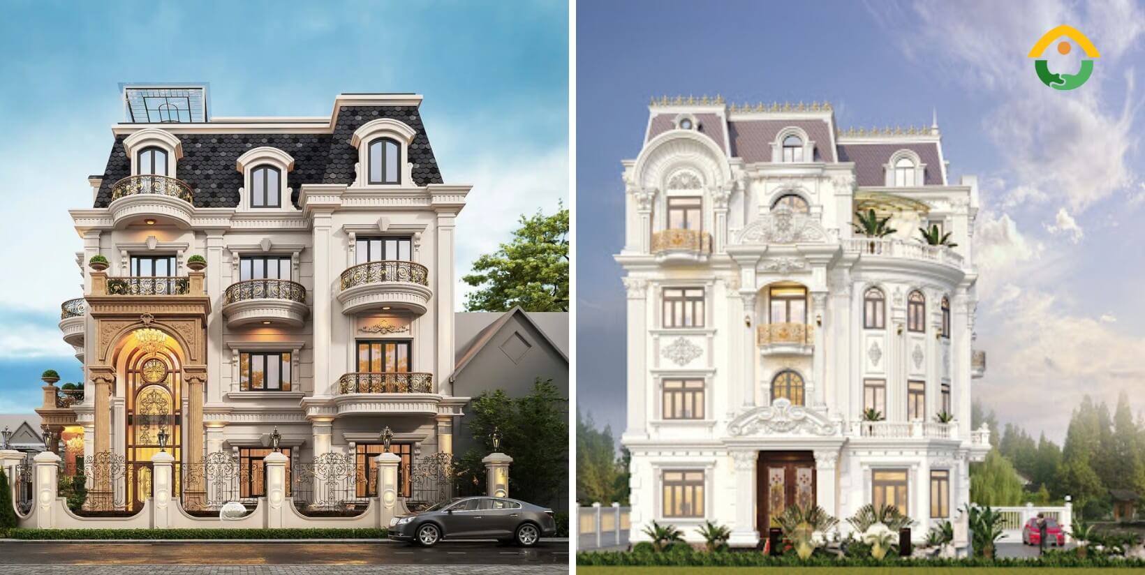 Nhà phố cổ điển mái Mansard