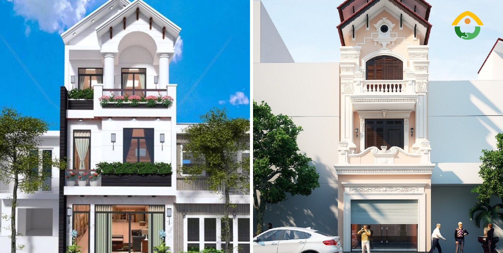 Nhà phố mái thái ba tầng