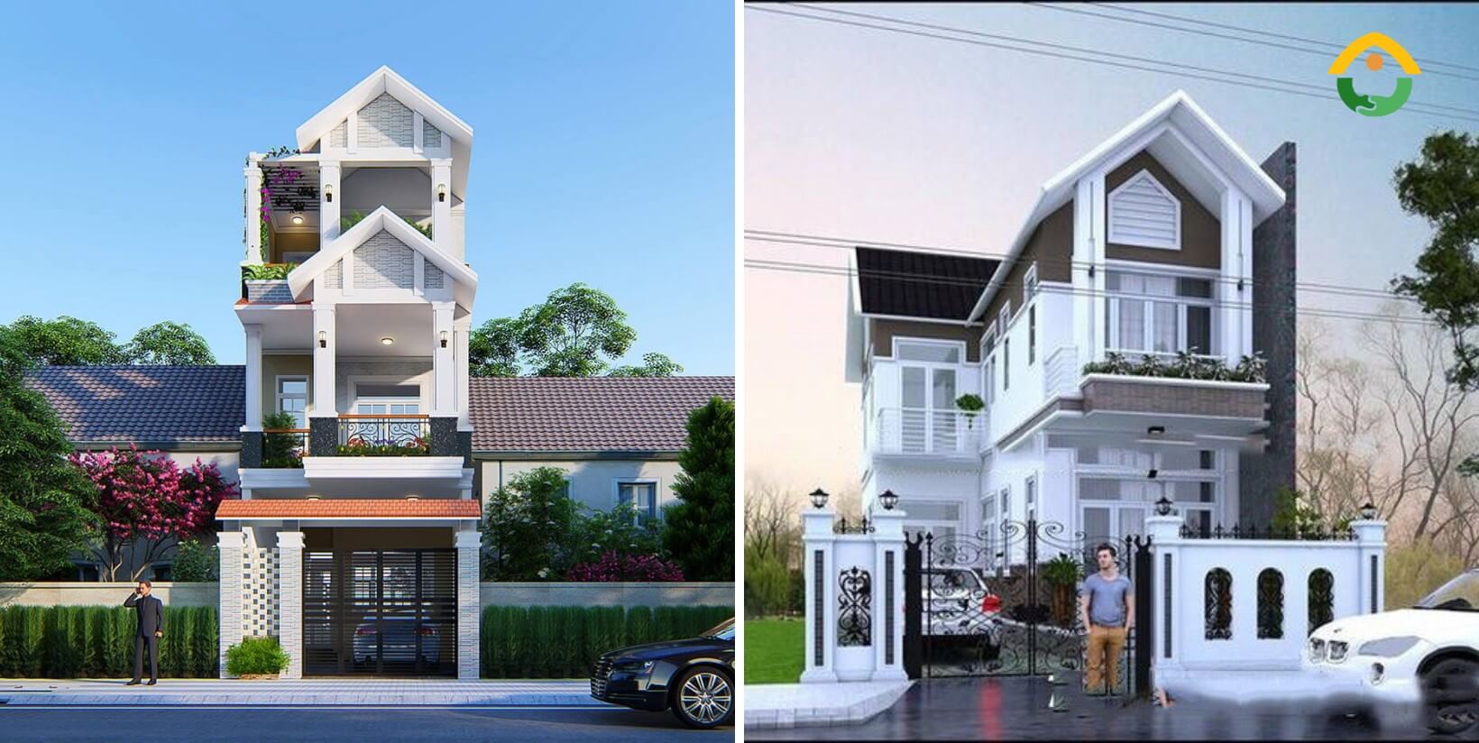 Nhà phố mái thái có tum