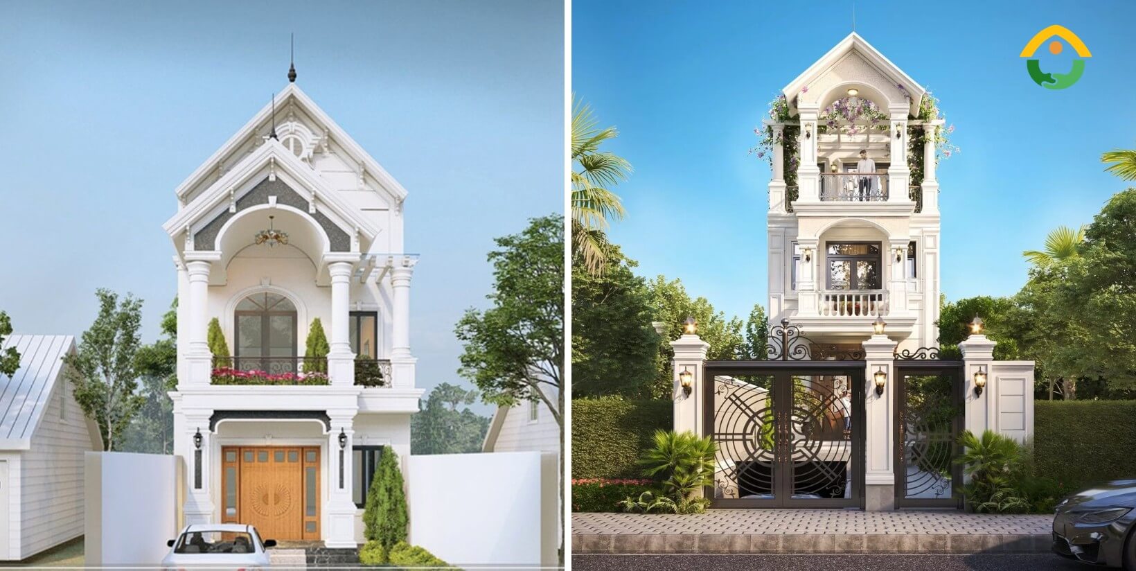 Nhà phố mái thái tân cổ điển 