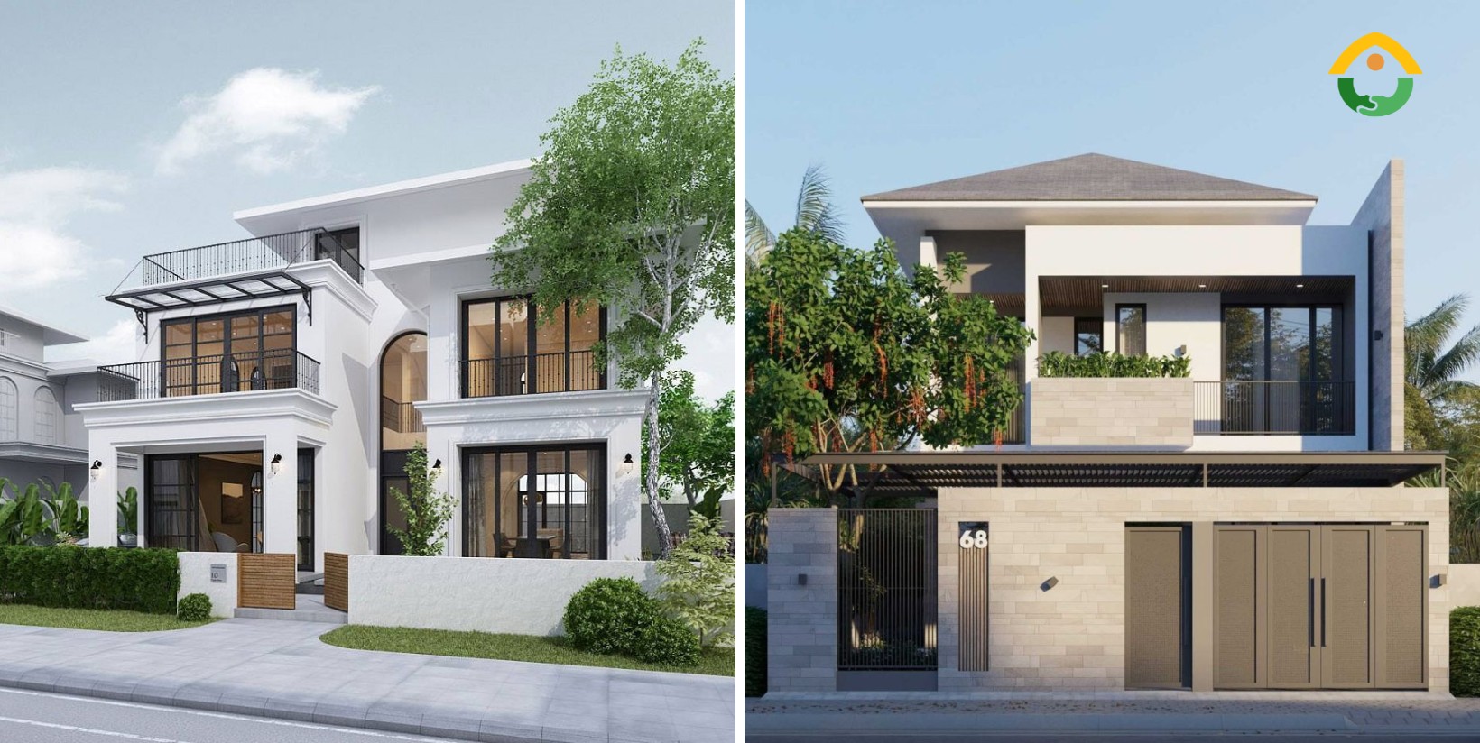 Mẫu nhà vuông 2 tầng 80m2