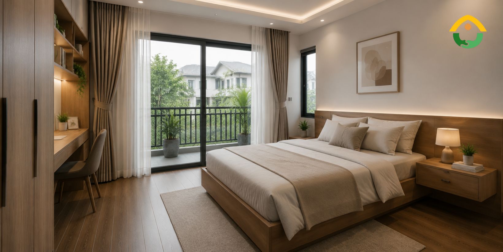 Phân bổ công năng 3 phòng ngủ Lầu 1 