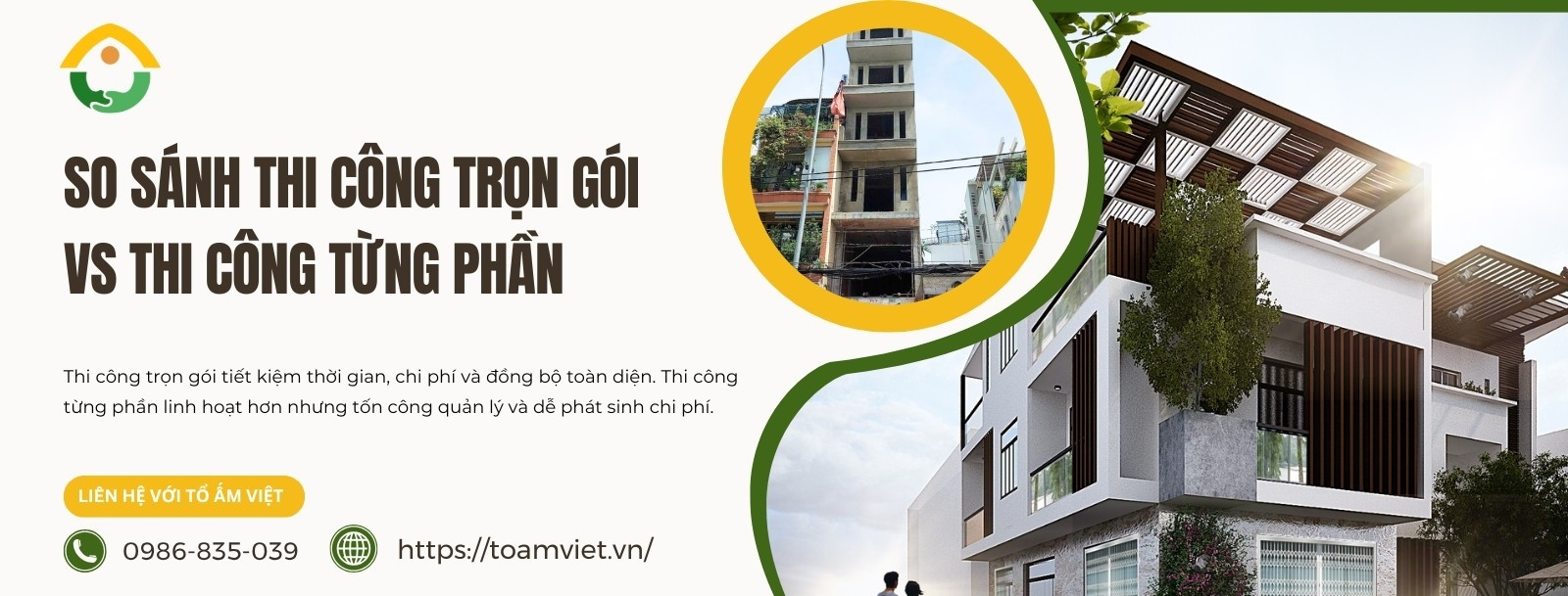 So sánh giá thi công trọn gói và từng phần