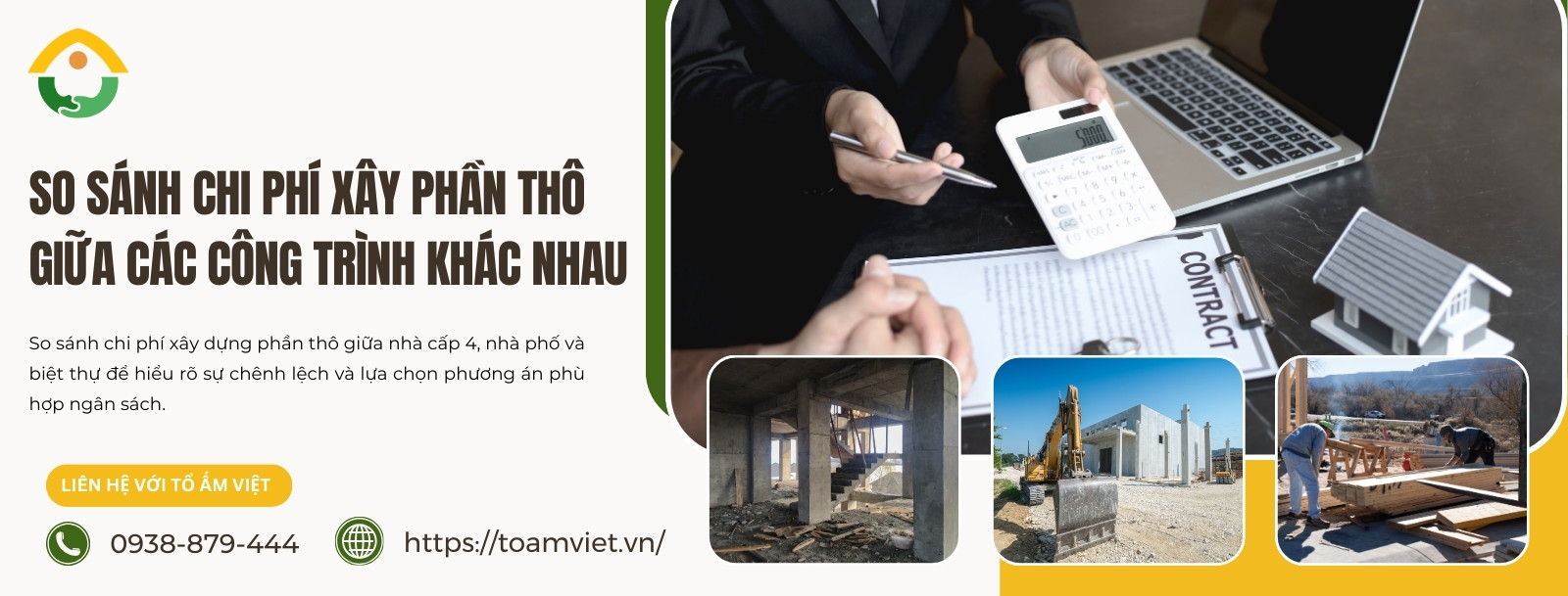 So sánh giá xây nhà phần thô