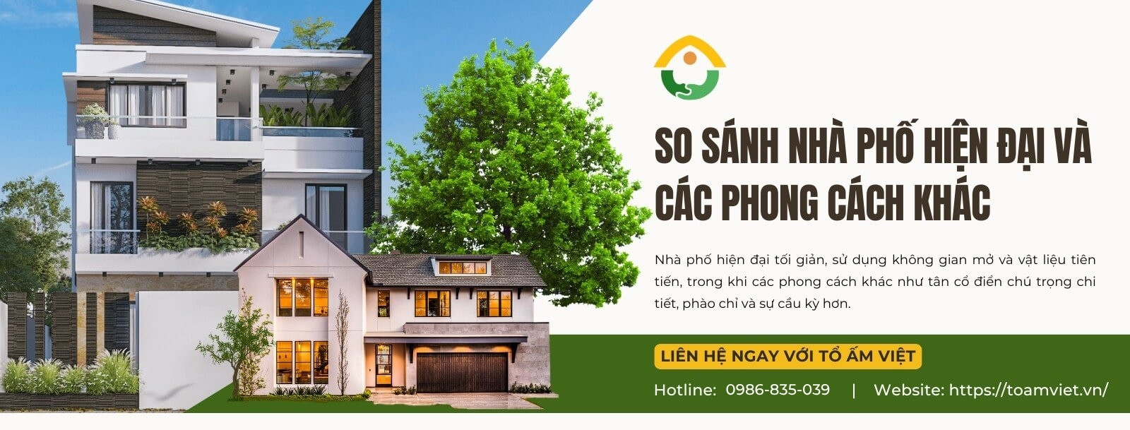so sánh nhà phố hiện đại và các phong cách khác