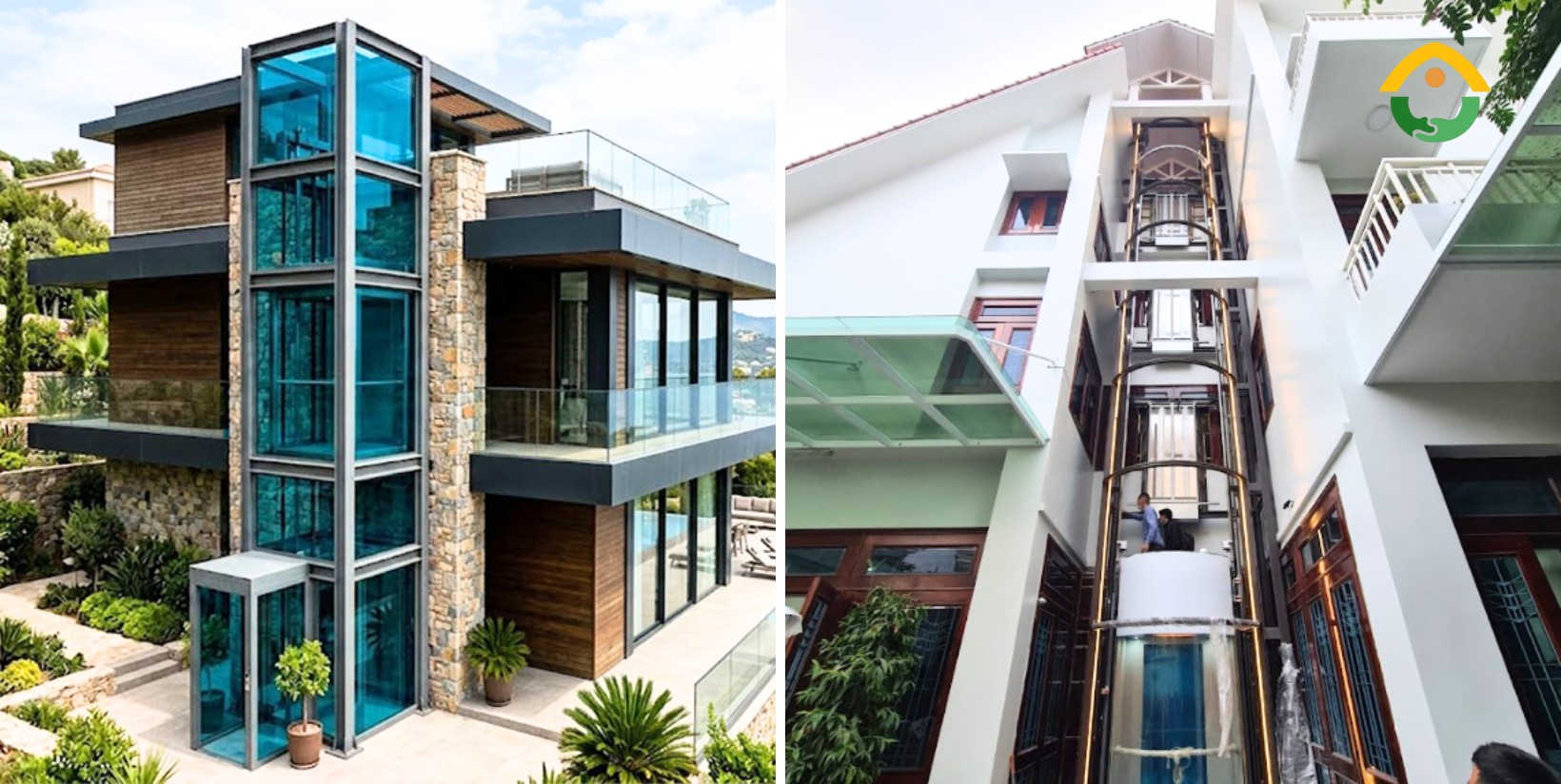 Thang máy ngoài trời cho biệt thự