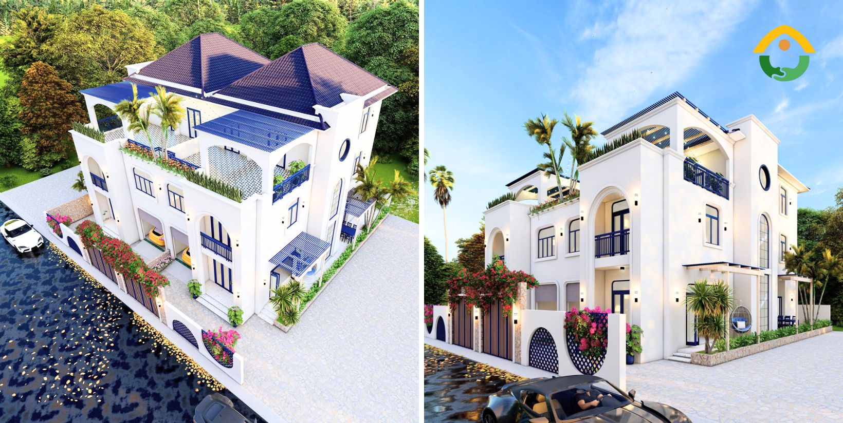 Thi công biệt thự song lập hiện đại tại Thạnh Mỹ Lợi