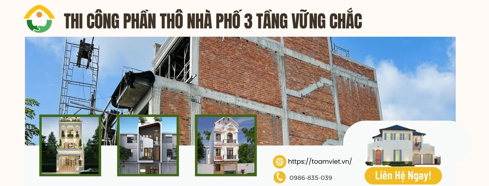 Thi công nhà phố 3 tầng vững chắc