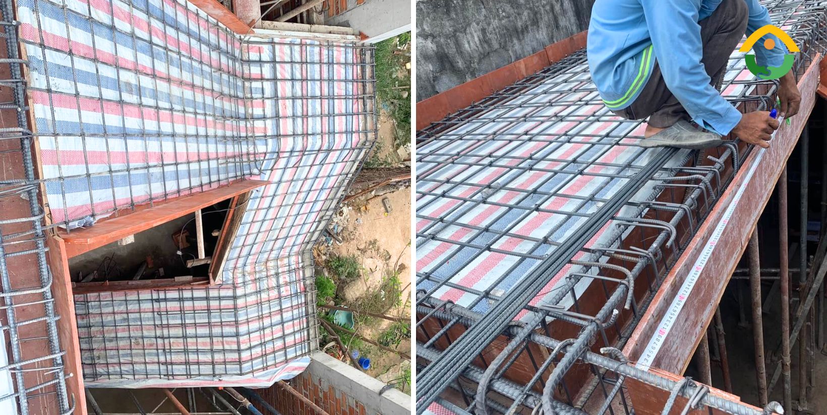 Thi công sàn tầng và sân thượng 