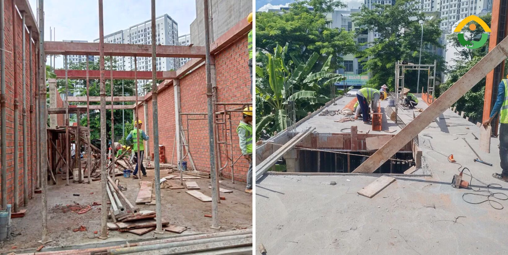 Thi công xây tường nhà phố 4 tầng
