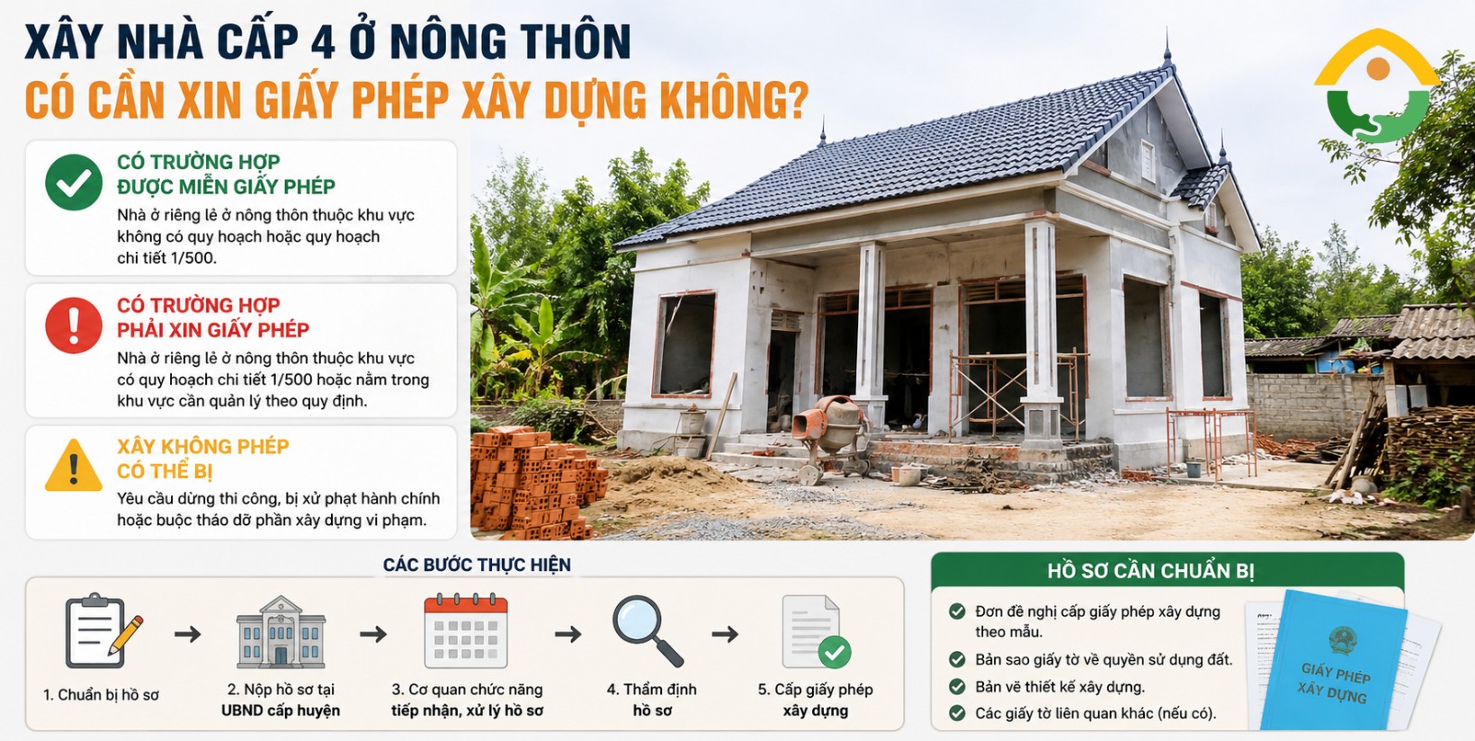 thủ tục xây nhà cấp 4 ở nông thôn như thế nào