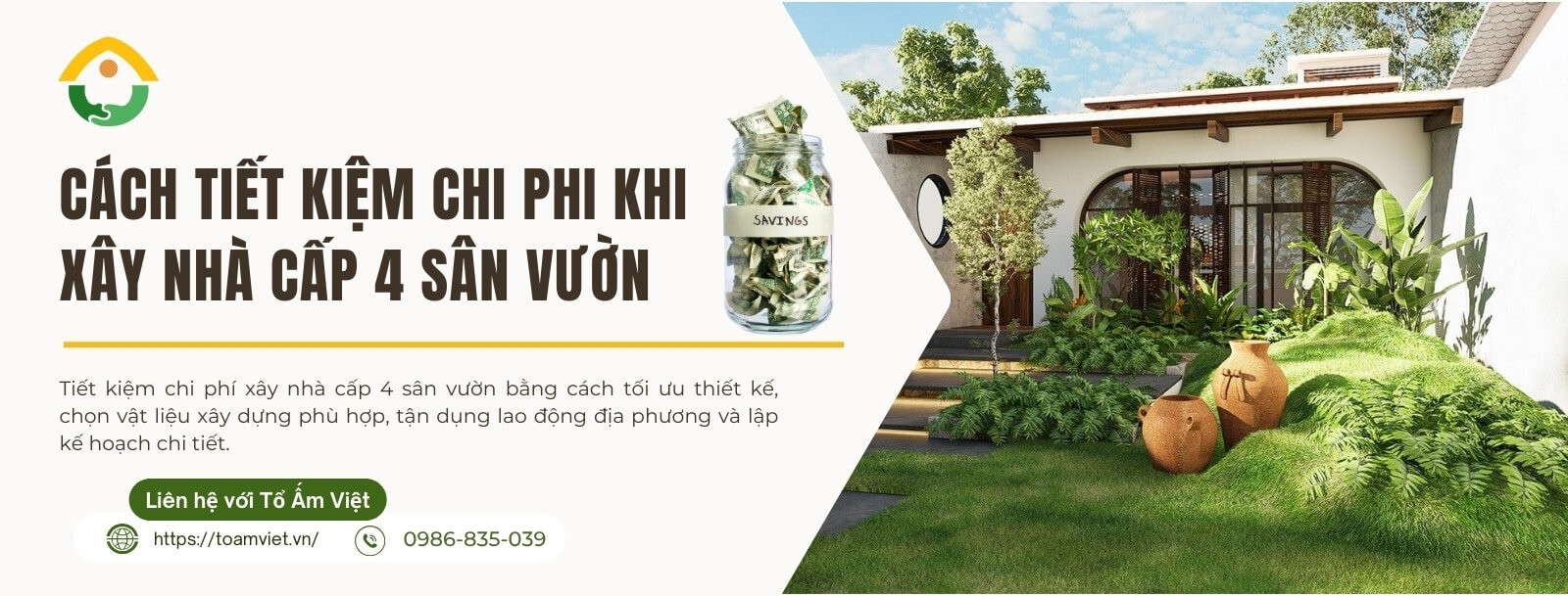 cách tiết kiệm chi phi khi xây nhà cấp 4 sân vườn
