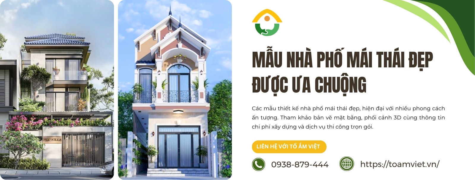 Tổng hợp mẫu nhà phố mái thái được ưa chộng