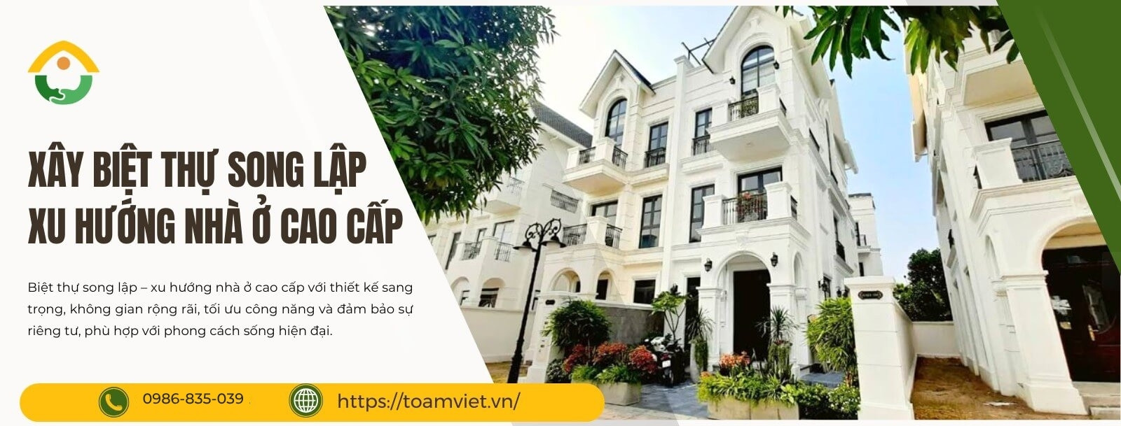 xây biệt thự song lập xu hướng nhà ở cao cấp