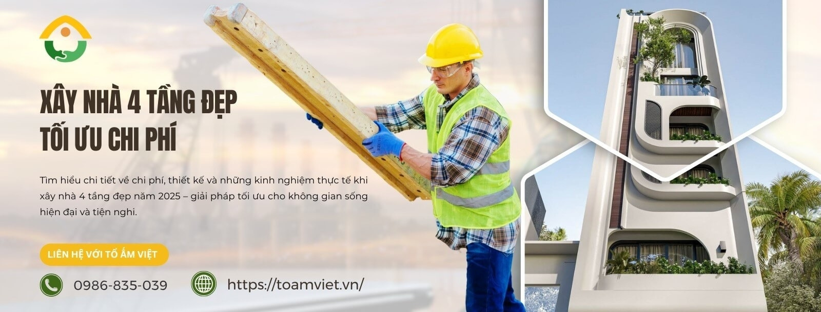 Xây nhà 4 tầng đẹp tối ưu chi phí
